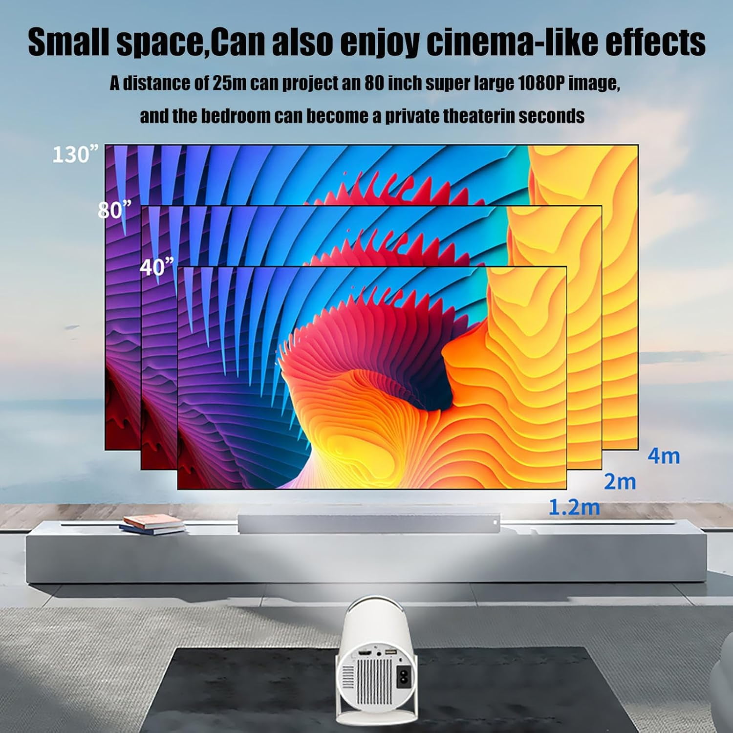 Nostalgic Projector, 4K Projector With Retro Gaming Console, Arcade Projector, Smart Projector With Built In 20000+ Games, Max 300 Game Projector, Retro Game Projector With 2 Wireless Controllers