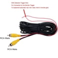 thumbnail image 3 of Walbest 10M 32FT RCA with Trigger Cable Car RCA Video Extension Cable for Auto Backup Camera Monitor Rear View Parking System with Detection Wire Reverse Trigger Lead for GPS Navigation, 3 of 5