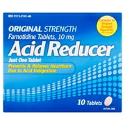Perrigo Original Strength Acid Reducer Famotidine Tablets, 10 mg, 10 count