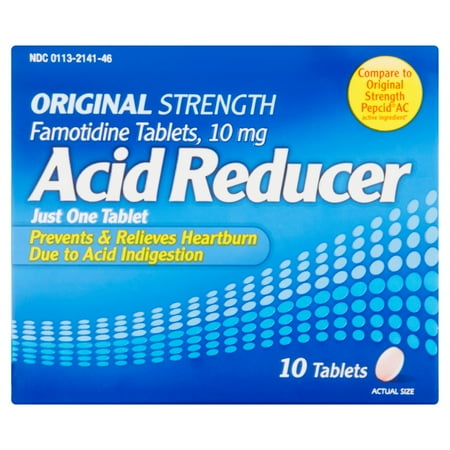 Perrigo Original Strength Acid Reducer Famotidine Tablets, 10 mg, 10 count