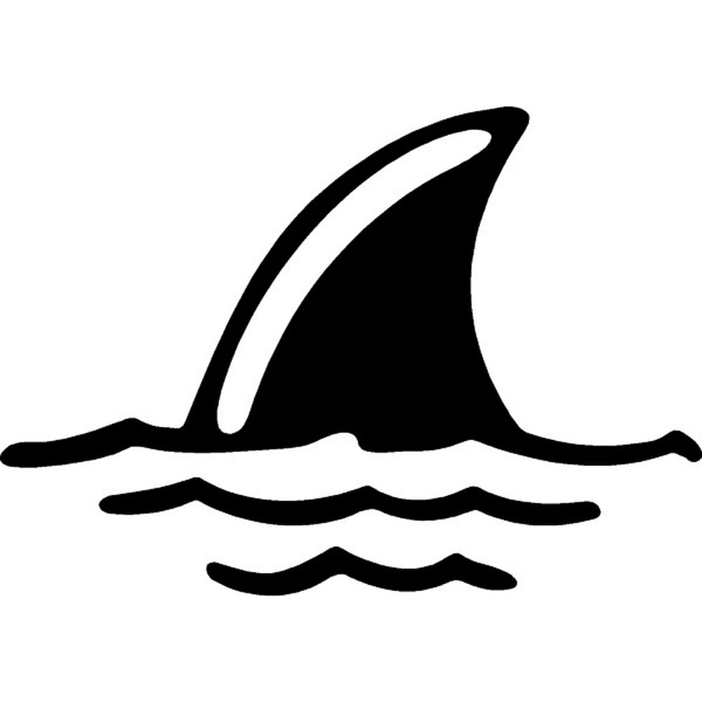 Shark Fin in Water Vinyl Decal Sticker | Cars Trucks Vans Walls Laptops
