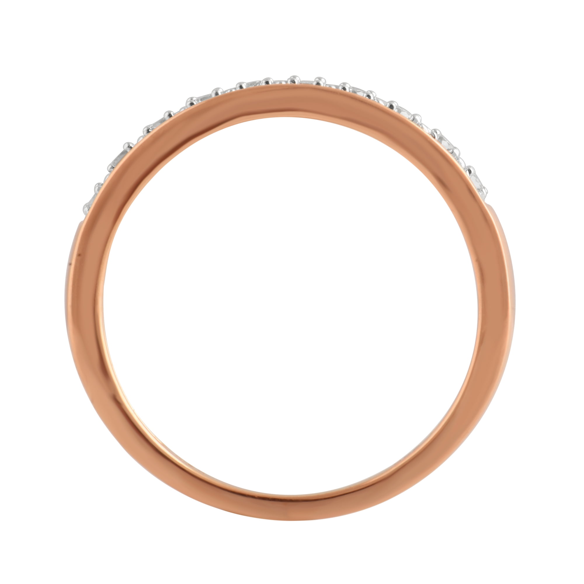 1/10 Carat T.W Diamond Rose Tone Sterling Silver Wedding Band.