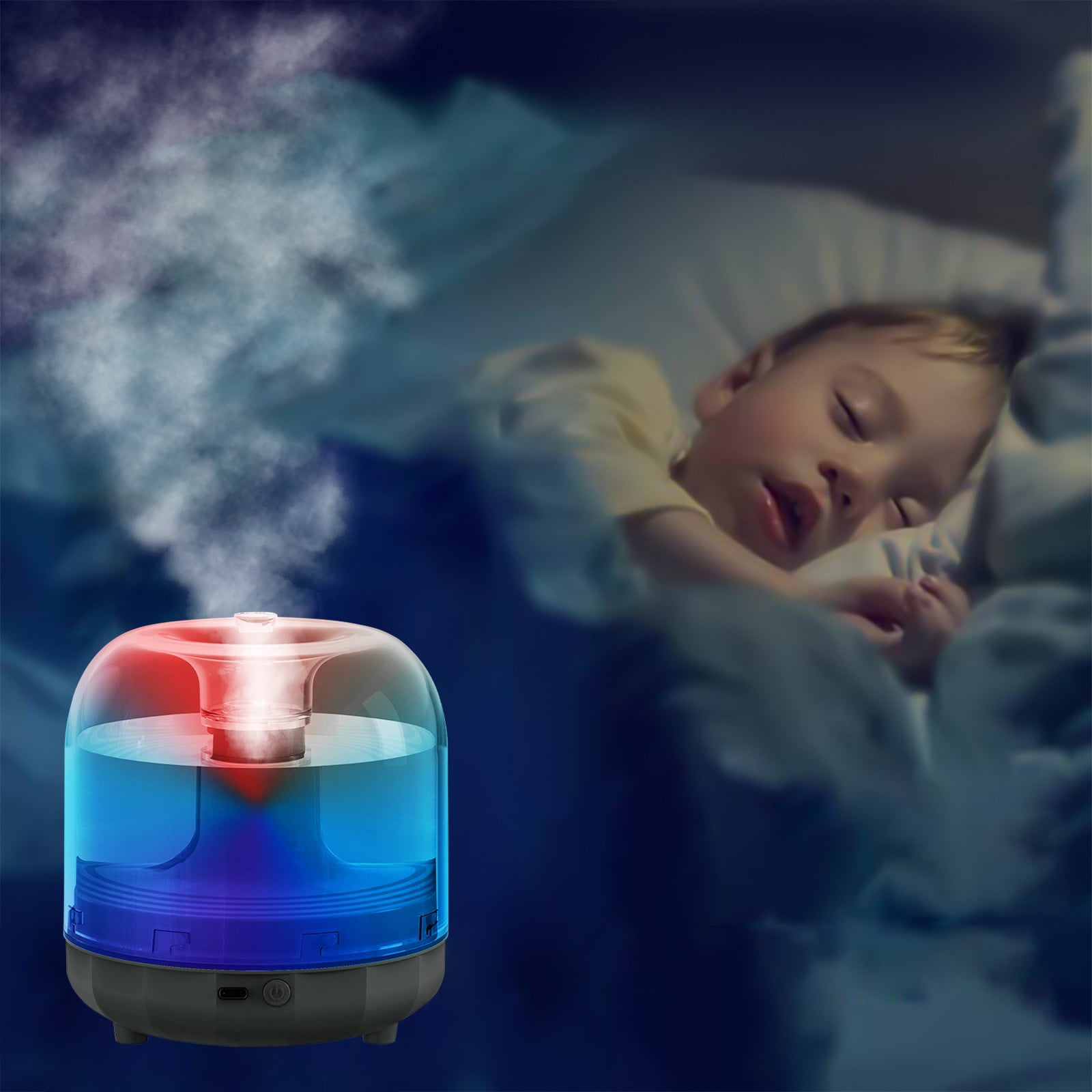 Humidifier Large Room,500Ml Small Quiet Easy-To-Clean USB Cool Mist Humidifier (Black),for Baby Nursery and Plant