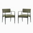 thumbnail image 3 of Christopher Knight Home Industrial Upholstered Armchair with Black Metal Frame, Olive Green, Set of 2, 3 of 8