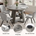 thumbnail image 4 of Hawsaiy Extendable Round to Oval Dining Table Set for 4–6, Space-Saving Wooden Table with Hidden Storage, Expandable Dining Table with Upholstered Chairs(Gray Table+4 Beige Chairs), 4 of 10
