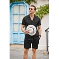 thumbnail image 5 of COOFANDY Men's 2 Pieces Shirt Sets Short Sleeve Casual Button Down Hippie T-Shirts Shorts Sets Summer Fashion Beach Outfits, 5 of 6