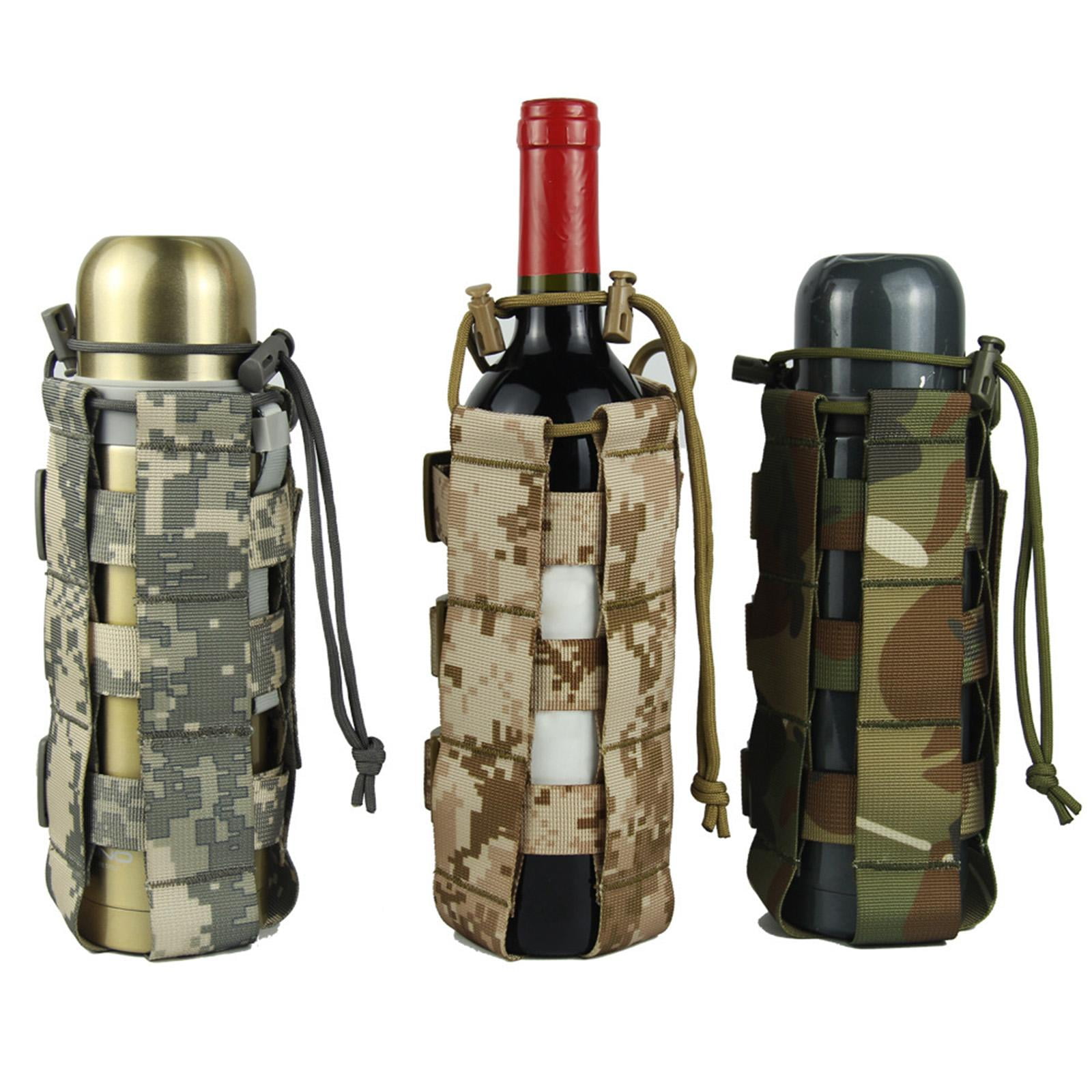 Water Bottles Pouch Bag Water Bottle Holder Pouch Portable Travel Bottle Carrier Bag for Camping Hiking Fishing , ACU 2.5L Mix