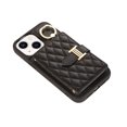 thumbnail image 6 of Case for iPhone 13 6.1 inch, Detachable Crossbody Strap & Lanyard Wallet Case with Card Slots, 360° Stand Ring Kickstand Flip PU Leather Protective Cover for iPhone 13, Black, 6 of 9