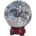 thumbnail image 1 of AMOYSTONE Celestite Energy Ball 2.4-2.8" | Feng Shui Wealth Orb with Natural Crystal Formation, Display Rack, 1 of 7