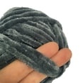 thumbnail image 2 of Troyarn Velvet Star, Silvery Glitter Chenille Baby Blanket Yarn Amigurumi Yarn for Crocheting and Knitting Super Bulky 100 gr (120 yds) Length: 110 m (10430 - Smoke, 1 Skein), 2 of 9