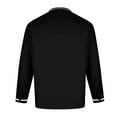 thumbnail image 5 of Elvqul Big and Tall Shirts Men Button up Cotton Linen Collared Long Sleeve Black Solid Color Loose Shirts, 5 of 6