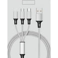 thumbnail image 1 of Multi USB cable, 3 in 1 charging cable nylon Multiple charging cable iP Micro USB Type C, 1 of 5