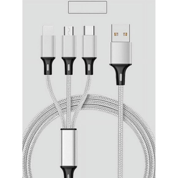 Clearance:3 in-1 Multi-Function Charging Cable for ios & Android & Type-c red$Multi Charging Cable Multiple Charger Cord Nylon Braided 3 in 1 USB Cord with USB,8PIN,Micro USB