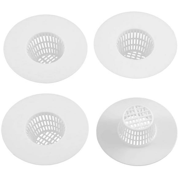 Bathroom Plastic Drain Hair Stopper Strainers Sink Drainer Filter Net White Sink Strainers Rubber Shower Traps Floor Shower Drain Covers Basin Filters Silicone Filters For Kitchen 2 Pack of 8