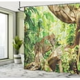 thumbnail image 5 of Ambesonne Leopard Shower Curtain, Tropic Wild Jungle Leaf, 69"Wx75"L, Brown Green, 5 of 5