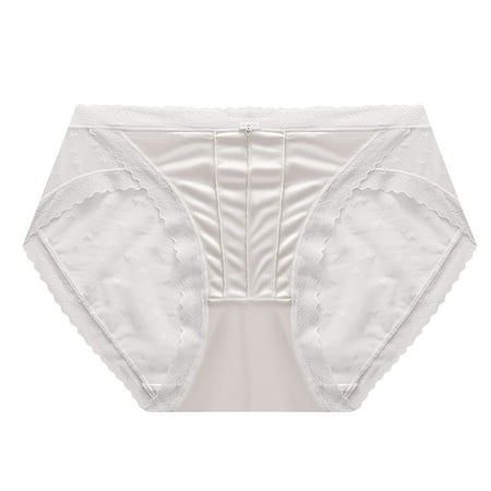 ameIAEA Silk Brief Underwear for Women Lace Trim Bow Comfy Stretch Underpants Mesh Breathable Panties
