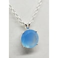 thumbnail image 4 of Natural Round Blue Chalcedony Sterling Silver Necklace, 4 of 7