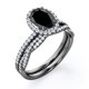 thumbnail image 4 of JeenMata Juego de Novia con Forma de Infinito Retorcido de Diamante Negro Cultivado en Laboratorio de 1,75 Quilates y Moissanita Engastado con Halo Pavé en Baño de Oro Negro de 18 K sobre Plata, 4 of 6