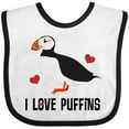 thumbnail image 3 of Inktastic I Love Puffins Cute Birdwatcher Boys or Girls Baby Bib, 3 of 4
