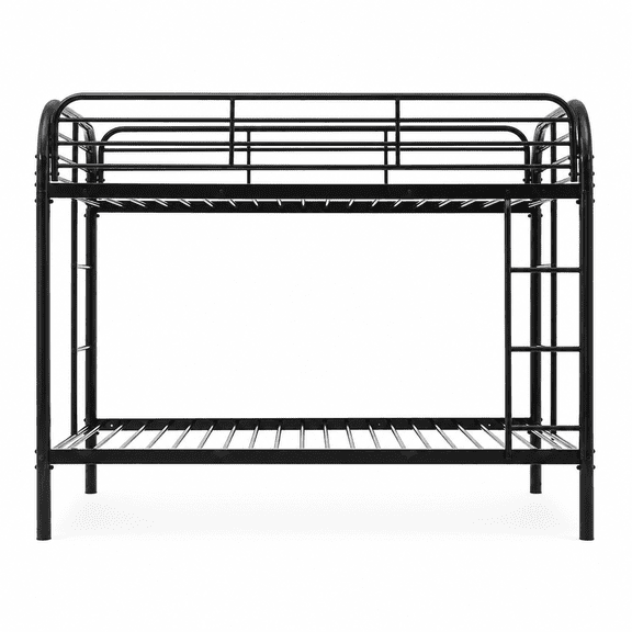 Alvantor Twin over Twin Metal Bunk Bed with Guardrails & Non-Slip Ladder, Black