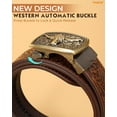 thumbnail image 4 of WHIPPY Men's Western Cowboy Belt for Jeans Pants Leather Ratchet Belt with Automatic Buckle, 4 of 6