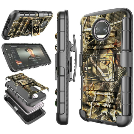 Motorola Moto G5S Plus / G5S / G5 Plus Phone Cases, Case with Holster Belt Clip, Tekcoo [Hoplite] Shock Absorbing Secure Swivel Locking Belt Defender Heavy Full Body Kickstand Camouflage Cases (Moto G5s Plus Best Case)
