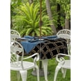 thumbnail image 3 of Outdoor Tablecloth with Umbrella Hole for Patio/Picnic/Party/Camping, Black Moroccan Waterproof Table Cloth Round Cover Washable, Geometric Abstract Art Modern (Dia 54"), 3 of 8