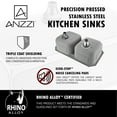 thumbnail image 5 of Anzzi K-AZ3218-2B 32 in. Moore Series Under Mount 50 by 50 Dual Basin Stainless Steel Kitchen Sink, 5 of 16