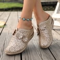 thumbnail image 3 of Rokment Flower Orthopedic Clogs Arch Support Wedge Mules for Women Boho Beach Comfortable Leather Closed Toe Air Cushion Walking Half Slippers Summer Casual Dress Slides Sandals Khaki Size 6.5, 3 of 7