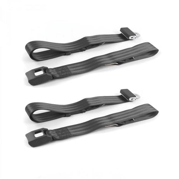 safeTboy Charcoal Lap Bucket Seat Belt Kit for 1982-1994 Chevy Cavalier Standard 2 Point - 2 Belts