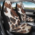 thumbnail image 3 of Renewold Brown Black Cow Print Car Seat Covers Front Set Only, Car Accessories Protector for SUV Truck Van Sedans Seats Washable, Easy to Install, 3 of 7