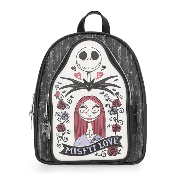 Disney Nightmare Before Christmas Misfit Love Women's 10" Mini Backpack, Black
