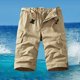thumbnail image 1 of WILLBEST Pantalones Cortos de Pana para Hombre, de Pierna Ancha, Finos, de Verano, Estilo Retro Japonés, para Trabajo, 1 of 3