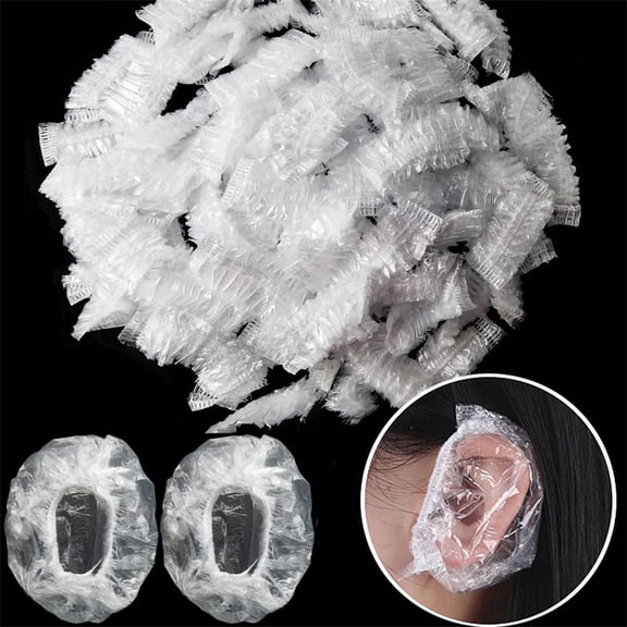 400 Pack Disposable Ear Covers for Shower,Bexikou Plastic Ear Protectors Waterproof Ear Covers for Swimming,Ear Caps for Hair Dye, Shower, Bathing, Salon