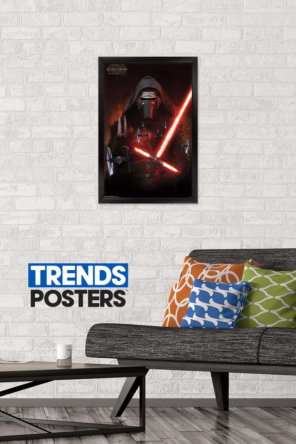 Star Wars: The Force Awakens - Kylo Ren Wall Poster, 14.725" x 22.375", Framed