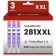 thumbnail image 1 of Cartucho de tinta ALLWORK CLI-281XXL, paquete de 3, azul foto, 1 of 6