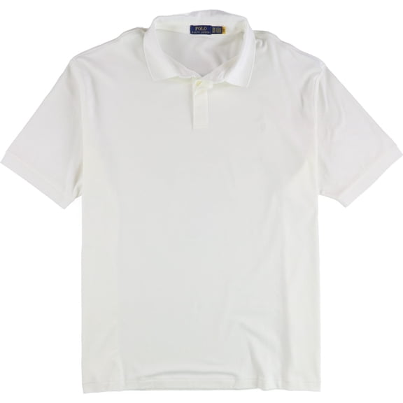 Ralph Lauren Mens Embroidered Logo Polo Shirt, Off White, Big & Tall, Big 3X