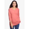 thumbnail image 4 of Woman Within Plus Size Perfect Three-Quarter Sleeve V-Neck Tee (Petite Available), 4 of 6