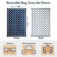 thumbnail image 2 of Alfombra de exterior PASAMIC, 183 x 274 cm, impermeable, reversible, azul marino, 2 of 7