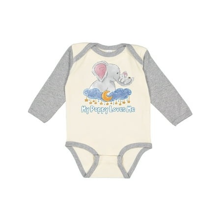 

Inktastic My Poppy Loves Me Cute Elephants Clouds Moon and Stars Gift Baby Boy or Baby Girl Long Sleeve Bodysuit