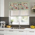 thumbnail image 4 of Sage Green Floral Curtain Valances for Windows, Kitchen Valance Window Treatments Panel 2 Pack, Spring Flowers Leaves Farmhouse Rod Pocket Short Curtains for Bathroom Bedroom 60 x 18 Inch, 4 of 8