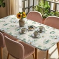 thumbnail image 3 of Daisy Table Cloths for 3 Foot Rectangle Tables, Spring Floral Eucalyptus Leaves Botanical Beige Patio Waterproof Elastic Fitted Tablecloths, Washable Rectangular Table Cover for Camping, 3 of 8