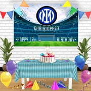Inter Milan Birthday Banner Personalized Party Backdrop Decoration 60 x 44 Inches