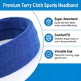 thumbnail image 4 of Miaocao 3 Pack Men & Women Sweatband Headband Terry Cloth Moisture Wicking for Sports Tennis Gym Work Out, 4 of 8