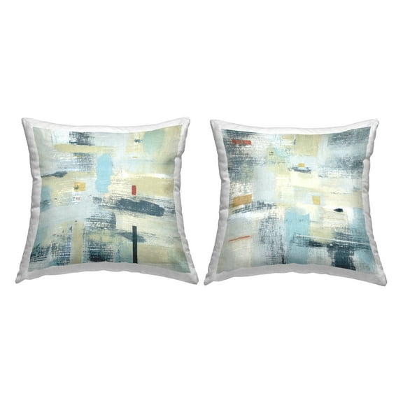 Stupell Industries Modern Abstract Cross Hatch Pattern Contemporary Blue, 18 x 7 x 18, Decorative Pillows, (Set of 2)