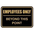 thumbnail image 1 of All Quality Classic Framed Employees Only Beyond This Point Wall or Door Sign | Easy to Install Business Signage - Large (Black-Gold) 1 Pack, 1 of 4