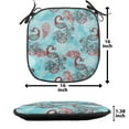 thumbnail image 5 of Peacock Chair Seating Cushion, Peacocks and Snowflakes Classic Traditional Patterns Crystal Christmas Seasonal, Soft Seat Pads for Office with Anti-slip Backing, 16"x16", Sky Blue Red, by Ambesonne, 5 of 7