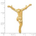 thumbnail image 2 of 14k Yellow Gold Corpus Floating Open Chain Slide Pendant Necklace Charm Religious Crucifix, 2 of 6