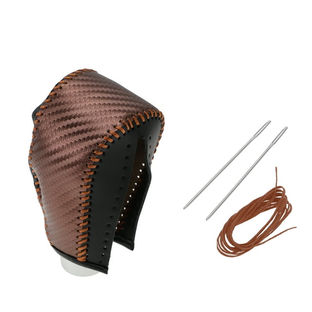 Cubierta de pomo de cambio antideslizante Unique Bargains, protector de mango de cambio para Honda CRV 08-11, cuero negro y marrón