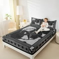 thumbnail image 4 of jejeloiu Rustic Cowhide Full Size Sheets,Vintage Texas Stars Bed Sheets,Gray White Sheet Sets For Boys Teens,Luxury Bedroom Decor,4pcs, 4 of 7